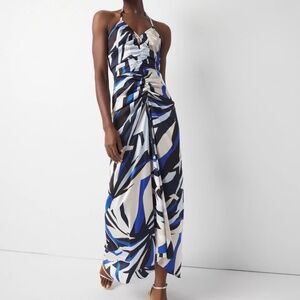 WHBM Satin Halter Maxi Dress